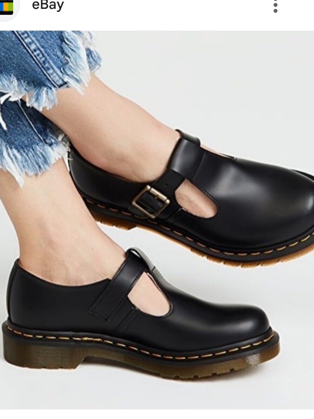 Dr. Martens Black Polley T-Bar Loafers women’s size 6 new nwt